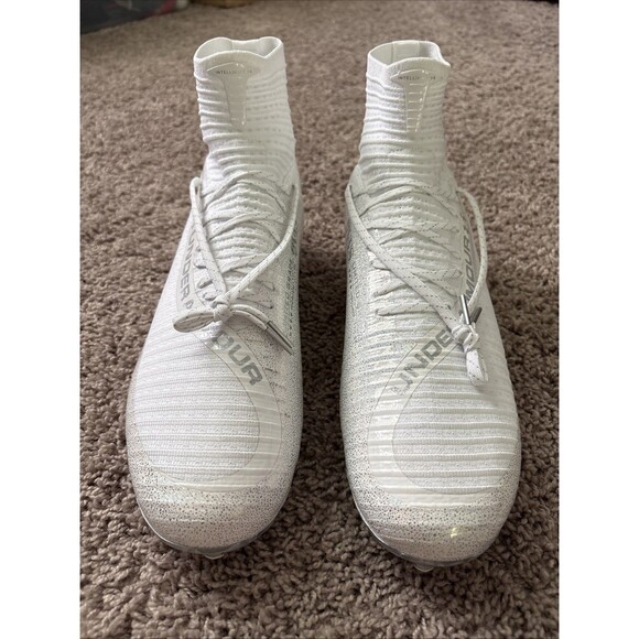 Under Armour Highlight 2 MC Football Cleats Mens SZ 12 White Silver 3027303-100 main image 5